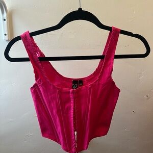 Windsor Hot Pink Corset Tank Top